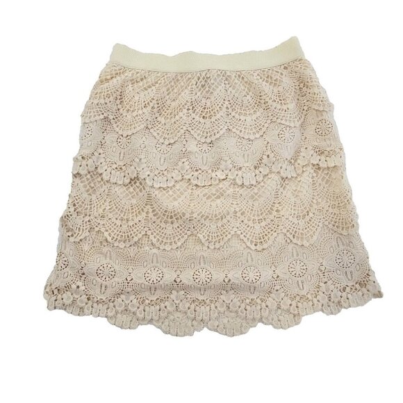 Origami by Vivien Cotton Lace Layered Miniskirt Small Slip Lined Countrycore EUC - Picture 1 of 11